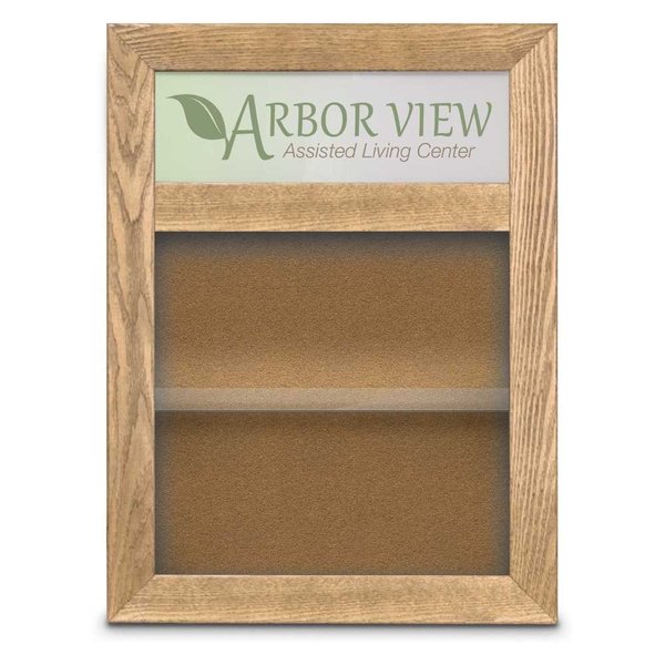 United Visual Products Outdoor Enclosed Combo Board, 48"x36", Bronze Frame/Green & Black UVCB4836ODBZ-GREEN-BLACK